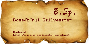 Bossányi Szilveszter névjegykártya