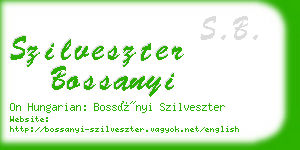 szilveszter bossanyi business card